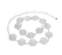 LumiSyne Mode Ceinture Chaîne Pour Femmes Vintage Ajouré Sculpté Anneau En Métal De Taille Or Argenté Réglable Boucle Longue Robe Corps