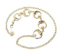 LumiSyne Mode Ceinture Chaîne Pour Femmes Vintage Étoile Lune Ceinture De Style Creux Pendentif Soleil Punk Hip Hop Chaîne De Taille Longueur Réglable Robe Ceinture Ceinture Métal Or Argent