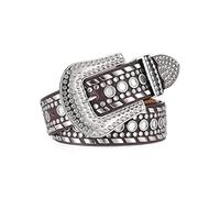 LumiSyne Mode Ceinture En Cuir Clouté Avec Strass Western Cowgirl Cowboy Ceinture Cloutée Bling Grande Boucle Ardillon Avec Cristal Brillant Vintage Ceinture Taille Pour Jeans Pantalons Robes Veste