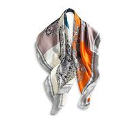 LumiSyne Mode Foulards En Soie Femme Léopard Rayure Classique Géométrique Épissage De Couleur Grand Foulard Carré 90x90 Style De Commuer Écharpe Bandanas Décoration De Vêtements Écharpe Douce Chaude