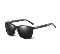 LumiSyne Mode Lunettes de Soleil Conduite Homme Polarisées Style De Sport Ultra Léger AL-MG Monture Carré UV 400 Avec Étui À lunettes Pour De plein air Voyage Cadeau