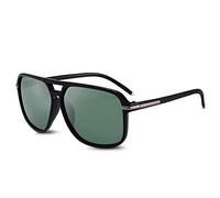 LumiSyne Mode Lunettes De Soleil Conduite Hommes Polarisées Ultra Léger Monture Carré Rétro Double Pont UV 400 De Plein Air Voyage Coffret Cadeau Vert