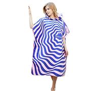 LumiSyne Poncho Plage à Capuche Serviette De Bain en Microfibre Peignoir De Bain à Rayures d'impression De Mode Séchage Rapide Serviette De Sport Changement De Peignoir Couverture De Plage
