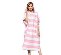 LumiSyne Poncho Plage à Capuche Serviette De Bain en Microfibre Peignoir De Bain à Rayures d'impression De Mode Séchage Rapide Serviette De Sport Changement De Peignoir Couverture De Plage