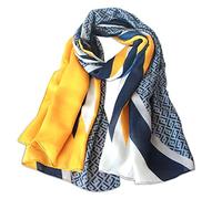 LumiSyne Printemps Écharpe Femmes Fille Doux Mince Coton Écharpe Couleurs Mélangées Géométrique Lettre Motif Mode Châle Chaud Etoles
