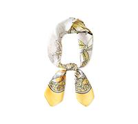 LumiSyne Rétro Foulards En Soie Pour Femme Série Imprimé Écharpe Carrée - Motif Cheval Artistique - Soie Satinée De Haute Qualité Bandanas Bandeau Au Poignet Cadeaux Accessoires Senior (Jaune)
