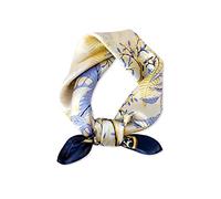 LumiSyne Rétro Foulards En Soie Pour Femme Série Imprimé Écharpe Carrée - Motif Cheval Artistique - Soie Satinée De Haute Qualité Bandanas Bandeau Au Poignet Cadeaux Accessoires Senior (Bleu Marine)