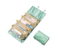LumiSyne Trousse De Toilette Amovible 4 en 1 Trousse De Maquillage à Suspendre Et Enroulable Sac De Salle De Bain pour Voyage Sac à Cosmétiques en Maille Portable Pliable Organisateur Cosmétique