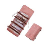 LumiSyne Trousse De Toilette Amovible 4 en 1 Trousse De Maquillage à Suspendre Et Enroulable Sac De Salle De Bain pour Voyage Sac à Cosmétiques en Maille Portable Pliable Organisateur Cosmétique