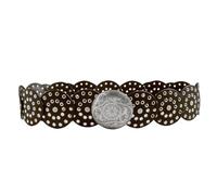 LumiSyne Vintage Ceinture à Large Disque Pour Femmes Ceinture Large En Cuir Style Cowgirl Western Concho Creuse Disque En Cuir Pu Boucle Métallique Ceintures De Taille Pour Robes Jeans Pantalons