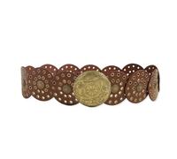 LumiSyne Vintage Ceinture à Large Disque Pour Femmes Ceinture Large En Cuir Style Cowgirl Western Concho Creuse Disque En Cuir Pu Boucle Métallique Ceintures De Taille Pour Robes Jeans Pantalons