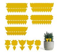 LUMITERRA 100 pcs Pièges à Insectes, Anti Moucherons Interieur, Pièges à Insectes Jaune Collants Pièges Engluées Autocollants Colle Double-Face Étanche, pour Intérieur et Extérieur, 4 Formes