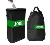 LUMITERRA 100L Collecteur de Bouteilles avec Couvercle, Poubelle Tri Selectif pour Plastique, Bouteilles Verre, Pliable, Réutilisables, Récipient Consignées Collecte pour Cuisine Recyclage