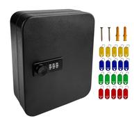 LUMITERRA Boite a Clefs avec Code 20 Chiffres Sécurisée, Robuste en Métal, Exterieur Interieur Cofre Ort Robuste Con Combination Lock Stocker Les Clé pour Ecole, Bureau, Usine, Noir