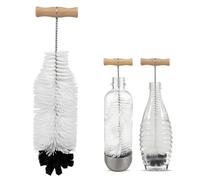 LUMITERRA Brosse Bouteille de Soda, 32 cm Goupillon Gourde et éponge Douce, Goupillon de Nettoyage pour Bouteille en Verre d'eau, Carafes en Verre pour SodaStream, Bouteilles de Soda