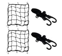 LUMITERRA Filet à Bagages 2 Pièces Araignée Elastique avec 6 Crochets et 2pcs Tendeur, Velo Filet Bagage avec Crochet, Accessoires Transport, pour Vélo, Moto Casque Filet, Bagage Sac
