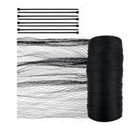 LUMITERRA Filet Anti Oiseaux Noir 2.3m x 20m, Anti Pigeon Réutilisable, Largeur de Maille 15x15 mm, Comprend 100 Attaches de Câble pour Protéger Les Jardins, Les Plantes et Les Raisins du Préjudice