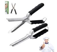 Lumitrail Outil de retrait de membrane nervurée avec poignée antidérapante intégrale, passe au lave-vaisselle, outil de préparation des nervures en acier inoxydable pour accessoires de barbecue