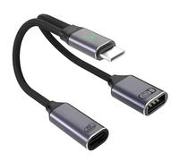 Lumitrex Adaptateur USB C 2 en 1, Cable OTG Splitter avec PD 100W Charge Rapide et Port USB A 2.0 avec Charge Rapide PD 65W et 45W pour TV Téléphone Ordinateurs Portables, 480Mbps