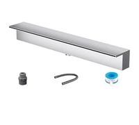 Lumivex Cascada Piscina Déversoir de Cascade for Piscine, Cascades d'étang en Acier Inoxydable, Fontaine extérieure for, for la décoration Jardin(1.6 ft(50 cm))