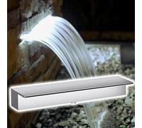 Lumivex Cascada Piscina Déversoir de Cascade Personnalisable en Acier Inoxydable de 20 à 200 cm avec Tube Souple et raccord en PVC for piscines et Jardins (doré, 170 cm)(90 cm/35.4 in)