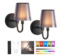 LumniexDesigns Lampes Murales Rechargeables, LED Murale RGB avec 3 Températures de Couleur, Dimmerables Sans Fil, Touch & Télécommande, pour Salon, Escaliers et Couloir - 2 Packs