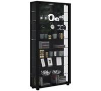 Lumo Maxi Vitrine éclairage incluss LED, 8 tablettes en verre, noir.