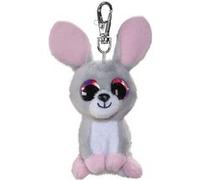 Lumo Stars porte-clés lapin junior 8,5 cm en peluche gris/rose Gris G
