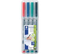 Lumocolor 316, Feutres Non-Permanents À Pointe Fine Pour Toutes Les Surfaces, Sans Xylène Ni Toluène, Set De 4 Couleurs Lumineuses, Pointe Ogive 0.6 Mm, 316 Wp4