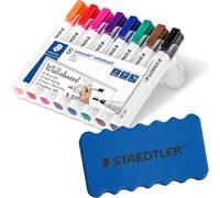 Lumocolor 351 Wp8 Marqueur Pour Tableau Blanc Pointe Ogive 2 Mm Boîte De 8 Couleurs + Effaceur