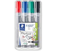 Lumocolor Flipchart, Marqueurs Pour Tableau Papier, Pointe Moyenne De 2 Mm, Étui Chevalet Avec 4 Couleurs Assorties, 356 Wp4