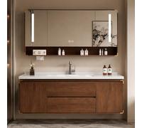 LumoHaus Meuble Salle de Bain avec Vasque, Ensemble Salle de Bain Complete, Armoire Murale, Miroir avec Rangement, Armoire de Toilette, Meuble Lave Main WC(110cm)