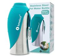 LumoLeaf Bouteilles d'eau Portables pour Chien de 800 ML, Distributeur d'eau de Voyage en Acier Inoxydable pour la Marche, la randonnée et l'extérieur, Bol d'eau Portable pour Grands (Blau/800ml)