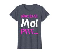 LUMOMIX T-Shirt Grincheuse Moi Pfff... Cadeau Maman Ou Grand Mère T-Shirt Noir Humoristique Femme X-Small Manche Courte Coupe Classique Importé