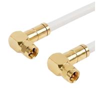 Lumonic 1,5m Câble d'antenne RG6 | 2x connecteurs F plaqués or coudés à 90 | Blanc | quadruple blindage 120dB | prêt à l'emploi | Câble coaxial, câble satellite, DVB-T2, Internet par câble