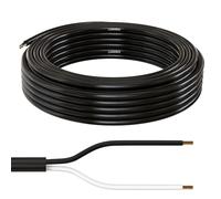 Lumonic 10m FLRYY Câble de véhicule 2x0,50mm² Noir | 2 Fils | Câble de remorque | câble Automobile multiconducteur | Résistant aux huiles et aux carburants, Ignifuge | Basse Tension