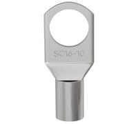 Lumonic 10x Cosse tubulaire 16mm² vierge | M10 | cuivre étamé | connexion sûre des câbles sans soudure | SC16-10, Lot de 10 cosses à sertir, connecteurs à sertir |