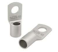 Lumonic 10x cosse tubulaire 25mm² M10 I cosse à sertir 25mm2 nue SC25-10 cosses annulaires 25mm², cosses de câble 25mm² I cosse annulaire, cosses de c