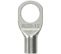 Lumonic 10x Cosse tubulaire 25mm² vierge | M12 | cuivre étamé | connexion sûre des câbles sans soudure | SC25-12, Lot de 10 cosses à sertir, connecteurs à sertir |