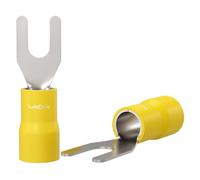 Lumonic 25x Cosse de câble à fourche 4,0-6,0mm² partiellement isolée | M3 | cuivre étamé | connexion sûre des câbles sans soudure | Lot de 25 cosses à sertir, connecteurs à sertir | Véhicules automobi