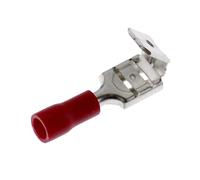 Lumonic 25x cosse plate + dérivation 0,5-1,5mm² en rouge I Cosses plates pour languettes 0,8mm x 6,4mm I Cosses pour languettes partiellement isolées