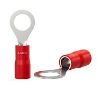 Lumonic 25x Cossette de câble en anneau 0,5-1,5mm² partiellement isolée | M5 | cuivre étamé | connexion sûre des câbles sans soudure | Kit, cosse à sertir, connecteur à sertir, anneau de levage | Véhi