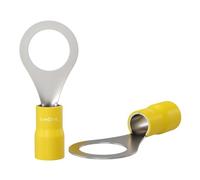 Lumonic 25x Cossette de câble en anneau 4,0-6,0mm² partiellement isolée | M10 | cuivre étamé | connexion sûre des câbles sans soudure | Kit, cosse à sertir, connecteur à sertir, anneau de levage | Véh