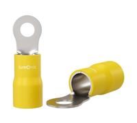 Lumonic 25x Cossette de câble en anneau 4,0-6,0mm² partiellement isolée | M3 | cuivre étamé | connexion sûre des câbles sans soudure | Kit, cosse à sertir, connecteur à sertir, anneau de levage | Véhi