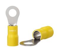 Lumonic 25x Cossette de câble en anneau 4,0-6,0mm² partiellement isolée | M5 | cuivre étamé | connexion sûre des câbles sans soudure | Kit, cosse à sertir, connecteur à sertir, anneau de levage | Véhi