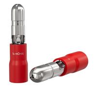 Lumonic 25x Fiche ronde 0,5-1,5mm² | Rouge, 4mm | Fiche ronde pour douille ronde 4mm | Connecteurs de câbles, cosses de câbles isolées | Automobile, moto, électricité