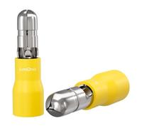 Lumonic 25x Fiche ronde 4,0-6,0mm² | Jaune, 5mm | Fiche ronde pour douille ronde 5mm | Connecteurs de câbles, cosses de câbles isolées | Automobile, moto, électricité