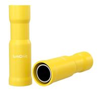 Lumonic 25x Réceptacle rond 4,0-6,0mm² | Jaune, 5mm | Douilles pour fiches rondes 5mm | Connecteurs de câbles, cosses de câbles isolées | Automobile, moto, électricité