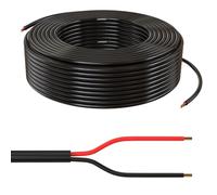 Lumonic 2x0,34mm² LED Ligne de contrôle Noir 20m | câble gainé 2 Fils Flexible | LiYY Extension, Câble d'alimentation, Câble d'alimentation LED, Câble de Commande
