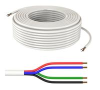 Lumonic 4x0,34mm² RGB LED Ligne de contrôle Blanc 5m | câble gainé 4 Fils Flexible | LiYY Extension, Câble d'alimentation, Câble d'alimentation LED, Câble de Commande